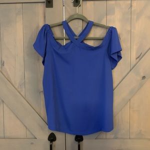 LOFT Off the Shoulder Blue Top 🆕